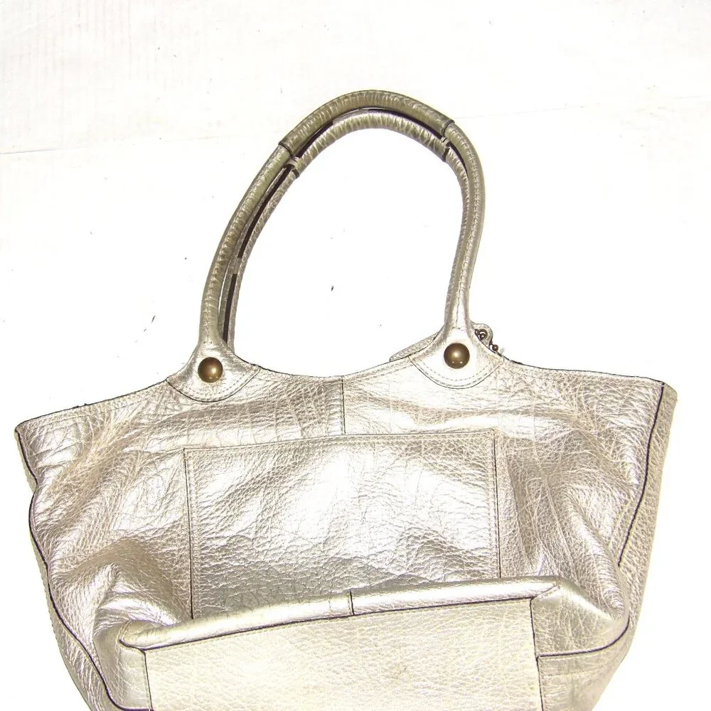 Coach Bleecker Platinum Leather Tote Bag